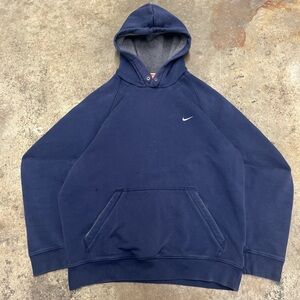 Retro Nike Hoodie Men’s Large Blue Swoosh Faded Streetwear Sports Classic Comfy
